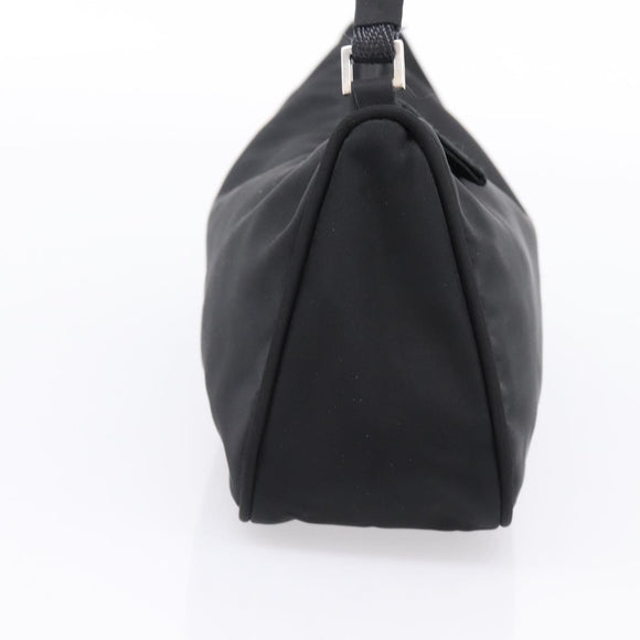 PRADA Accessory Pouch Nylon Black Silver Auth 198964