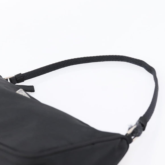 PRADA Accessory Pouch Nylon Black Silver Auth 198964