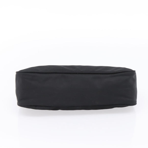 PRADA Accessory Pouch Nylon Black Silver Auth 198964