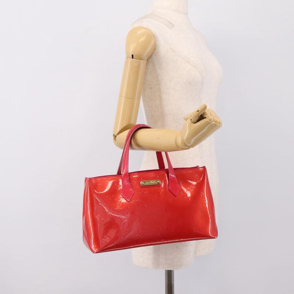 LOUIS VUITTON Monogram Vernis Wilshire PM Hand Bag Rose Pop M93643 Auth 198966