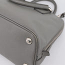 PRADA Hand Bag Saffiano 2way Gray Silver Auth 198967A-13