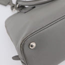 PRADA Hand Bag Saffiano 2way Gray Silver Auth 198967A-14