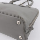 PRADA Hand Bag Saffiano 2way Gray Silver Auth 198967A-15