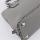 PRADA Hand Bag Saffiano 2way Gray Silver Auth 198967A-16
