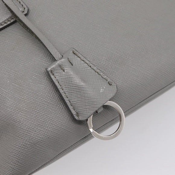 PRADA Hand Bag Saffiano 2way Gray Silver Auth 198967A