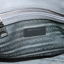 PRADA Hand Bag Saffiano 2way Gray Silver Auth 198967A-21