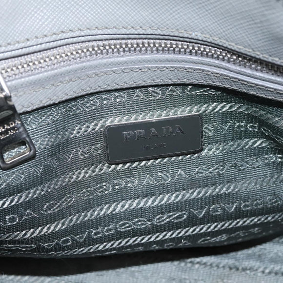 PRADA Hand Bag Saffiano 2way Gray Silver Auth 198967A