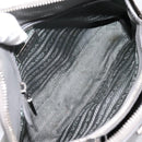 PRADA Hand Bag Saffiano 2way Gray Silver Auth 198967A-22
