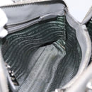 PRADA Hand Bag Saffiano 2way Gray Silver Auth 198967A-23