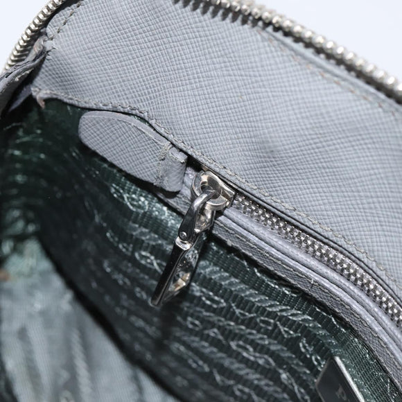 PRADA Hand Bag Saffiano 2way Gray Silver Auth 198967A