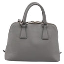 PRADA Hand Bag Saffiano 2way Gray Silver Auth 198967A-3