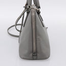 PRADA Hand Bag Saffiano 2way Gray Silver Auth 198967A-5
