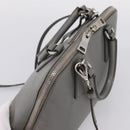PRADA Hand Bag Saffiano 2way Gray Silver Auth 198967A-6