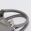 PRADA Hand Bag Saffiano 2way Gray Silver Auth 198967A-8
