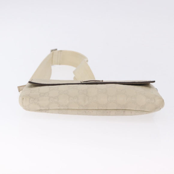 GUCCI GuccissimaGG Body Bag Leather Ivory Silver 162916 Auth 198969
