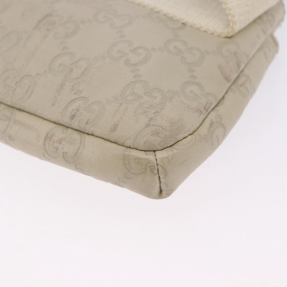 GUCCI GuccissimaGG Body Bag Leather Ivory Silver 162916 Auth 198969