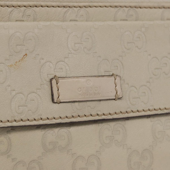 GUCCI GuccissimaGG Body Bag Leather Ivory Silver 162916 Auth 198969