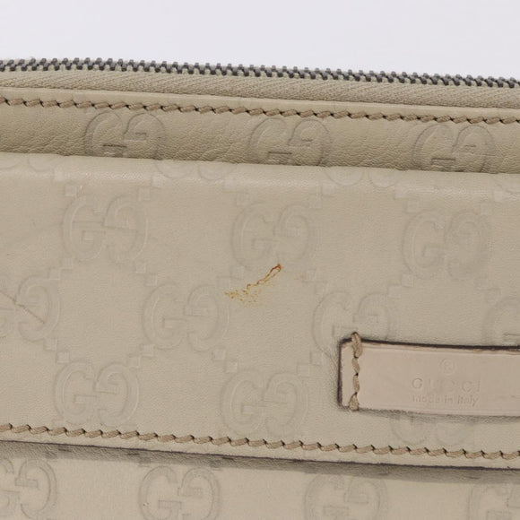 GUCCI GuccissimaGG Body Bag Leather Ivory Silver 162916 Auth 198969