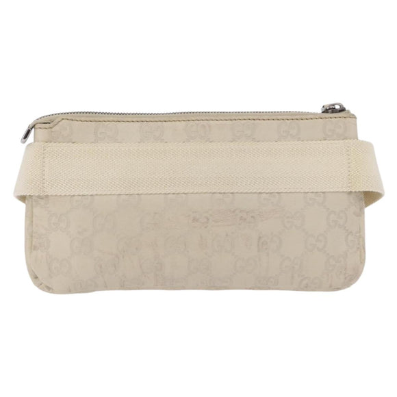 GUCCI GuccissimaGG Body Bag Leather Ivory Silver 162916 Auth 198969