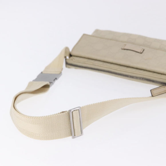 GUCCI GuccissimaGG Body Bag Leather Ivory Silver 162916 Auth 198969
