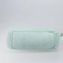 Miu Miu Terry Cloth Tote Bag Pile Light Blue Gold Tone Auth 198970-5