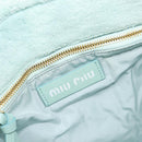 Miu Miu Terry Cloth Tote Bag Pile Light Blue Gold Tone Auth 198970-19