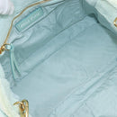Miu Miu Terry Cloth Tote Bag Pile Light Blue Gold Tone Auth 198970-12