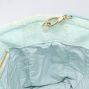 Miu Miu Terry Cloth Tote Bag Pile Light Blue Gold Tone Auth 198970-20