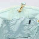 Miu Miu Terry Cloth Tote Bag Pile Light Blue Gold Tone Auth 198970-21