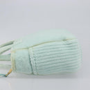 Miu Miu Terry Cloth Tote Bag Pile Light Blue Gold Tone Auth 198970-4