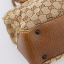 GUCCI GG Canvas Bamboo Hand Bag Beige Black 112526 Auth 198971A-14