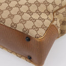 GUCCI GG Canvas Bamboo Hand Bag Beige Black 112526 Auth 198971A-15
