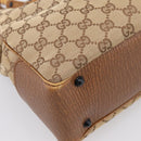 GUCCI GG Canvas Bamboo Hand Bag Beige Black 112526 Auth 198971A-16