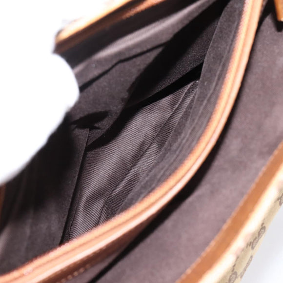 GUCCI GG Canvas Bamboo Hand Bag Beige Black 112526 Auth 198971A