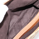 GUCCI GG Canvas Bamboo Hand Bag Beige Black 112526 Auth 198971A-22
