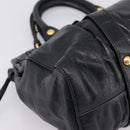 Miu Miu Hand Bag Leather 2way Black Gold Tone Auth 198973V-13