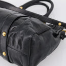 Miu Miu Hand Bag Leather 2way Black Gold Tone Auth 198973V-14