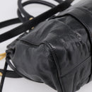 Miu Miu Hand Bag Leather 2way Black Gold Tone Auth 198973V-15