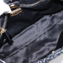Miu Miu Hand Bag Leather 2way Black Gold Tone Auth 198973V-17