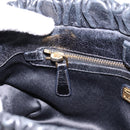 Miu Miu Hand Bag Leather 2way Black Gold Tone Auth 198973V-20