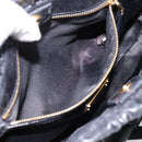 Miu Miu Hand Bag Leather 2way Black Gold Tone Auth 198973V-21