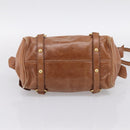 Miu Miu Hand Bag Leather 2way Brown Gold Tone Auth 198974A-11
