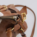 Miu Miu Hand Bag Leather 2way Brown Gold Tone Auth 198974A-16