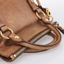 Miu Miu Hand Bag Leather 2way Brown Gold Tone Auth 198974A-7