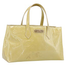 LOUIS VUITTON Monogram Vernis Wilshire PM Hand Bag Broncorail M91452 Auth 198982-1