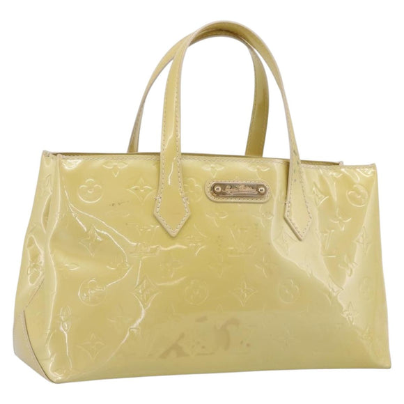 LOUIS VUITTON Monogram Vernis Wilshire PM Hand Bag Broncorail M91452 Auth 198982