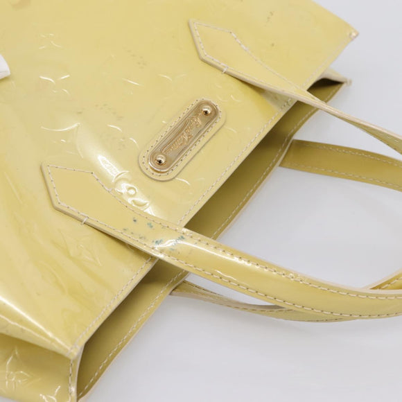 LOUIS VUITTON Monogram Vernis Wilshire PM Hand Bag Broncorail M91452 Auth 198982