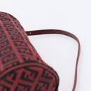 FENDI Zucchino Canvas Hand Pouch Red Gold Tone 7N0016 Auth 199001A-8