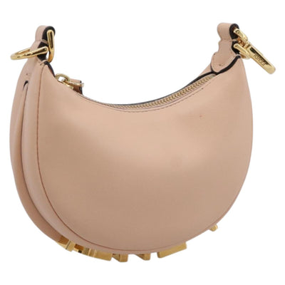 FENDI Nano Fendigraphy Hand Bag Leather Pink Gold Tone 7AS089 Auth 199003M