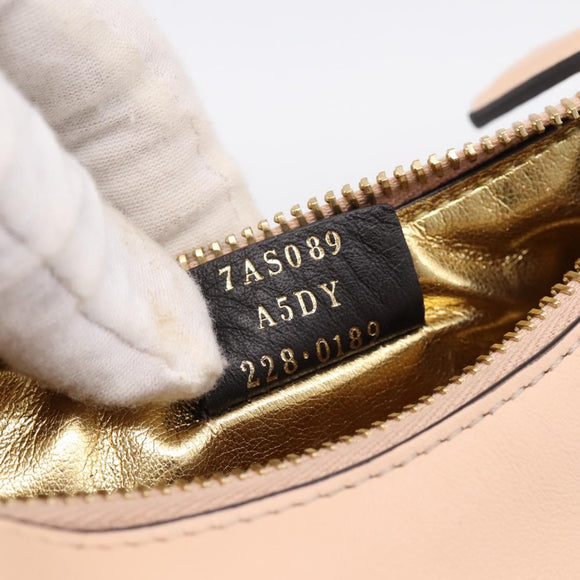 FENDI Nano Fendigraphy Hand Bag Leather Pink Gold Tone 7AS089 Auth 199003M